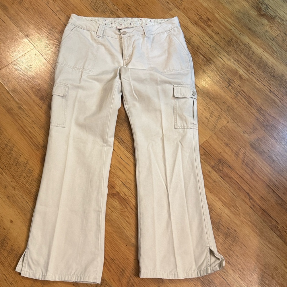 Aeropostale VTG Cargo Pants Cream Wide Leg Sz 11/12